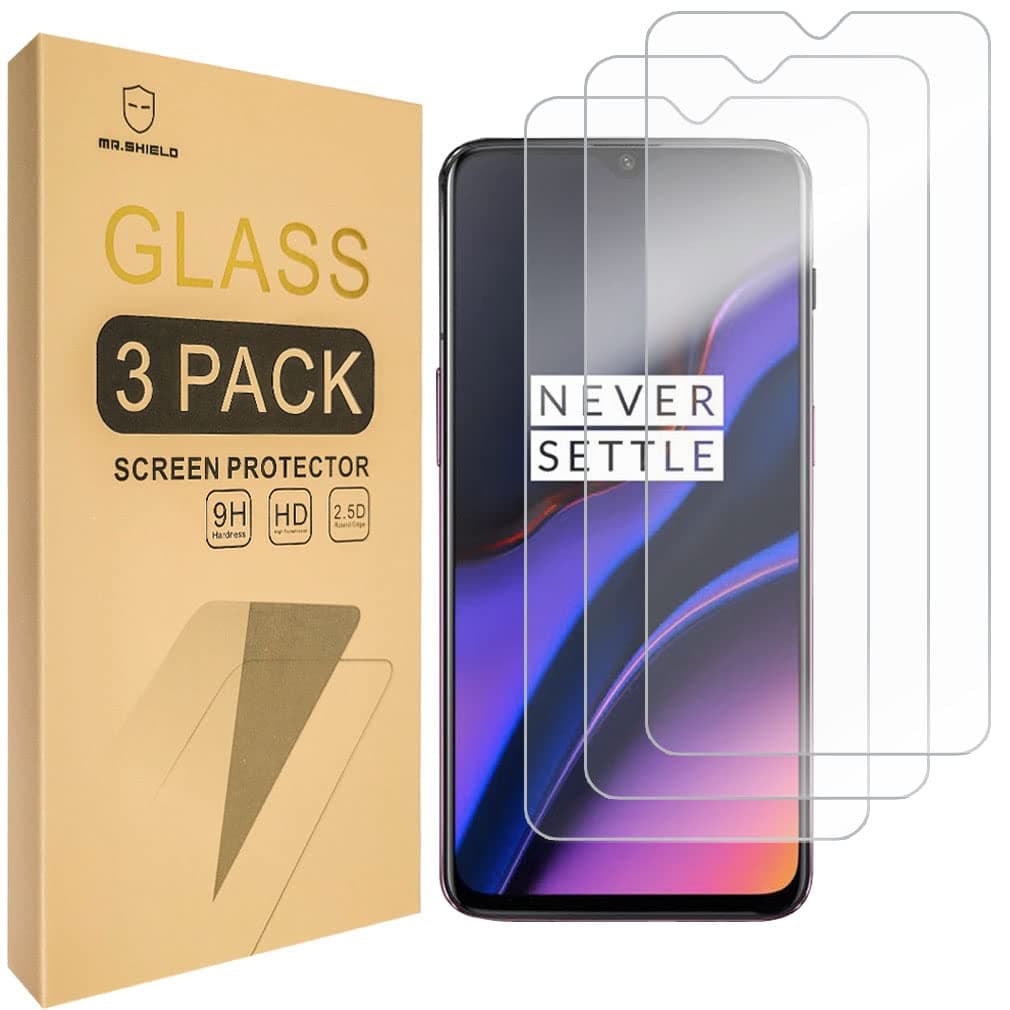 Screen Protector For OnePlus 6T / OnePlus 7 [Tempered Glass] [9H Hardness] [3-Pack] Screen Protector
