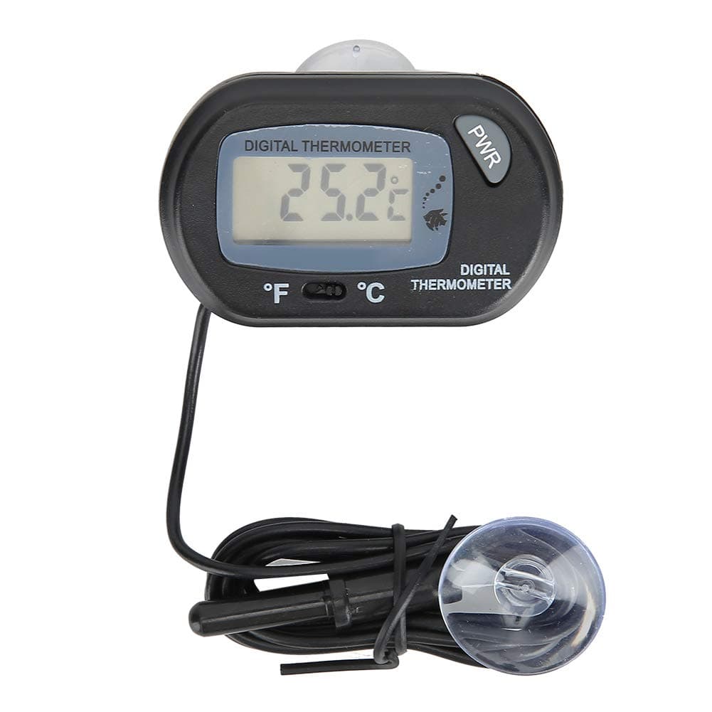 GOTOTOPAquarium Thermometer, External Led Fish Tank Thermometer Adhesive Digital Water Temperature Gauge Meter with Suction Cup for Marine Reptile