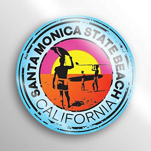 Santa Monica State Beach California Swim Boat Kayak Water Ski Surf Vinyl Decal Sticker Car Waterproof Car Decal Bumper Sticker 5"