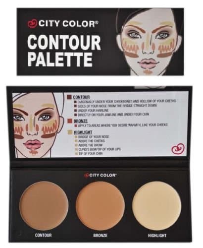 City Color CONTOUR KIT/SET PALETTE Contour/Bronze Bronzer/Highlighter with guide by LyDia Beauty