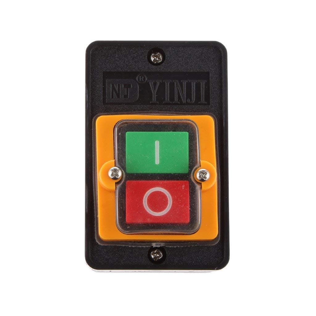 Cutting Machine Bench Drill Switch Waterproof Push Button Switch Power On/Off fit for KAO-5 / BSP210F-1B 10A 380V