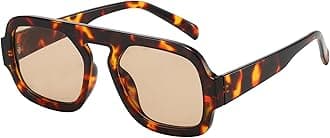 Trendy Square Aviator Sunglasses for Women Flat Top Designer Stylish Frame Sun Glasses Vintage Shades