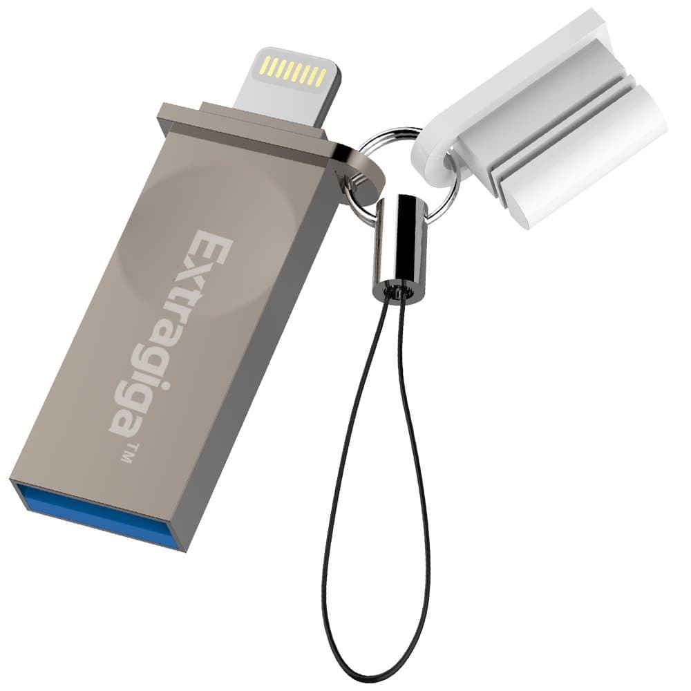 Extragiga iPhone Flash Drive 32GB USB 3.0 Memory Stick Expansion with Lightning Connector for iPhone iPad iPod PC [Apple MFi Certified]
