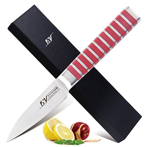 TUO Cutlery Paring Peeling Fruit Knife – German 1.4116 High Carbon Stainless Steel Cutting Core Blade - Ergonomic Full Tang Handle - Gift Box - Vampire Series - 3.5''