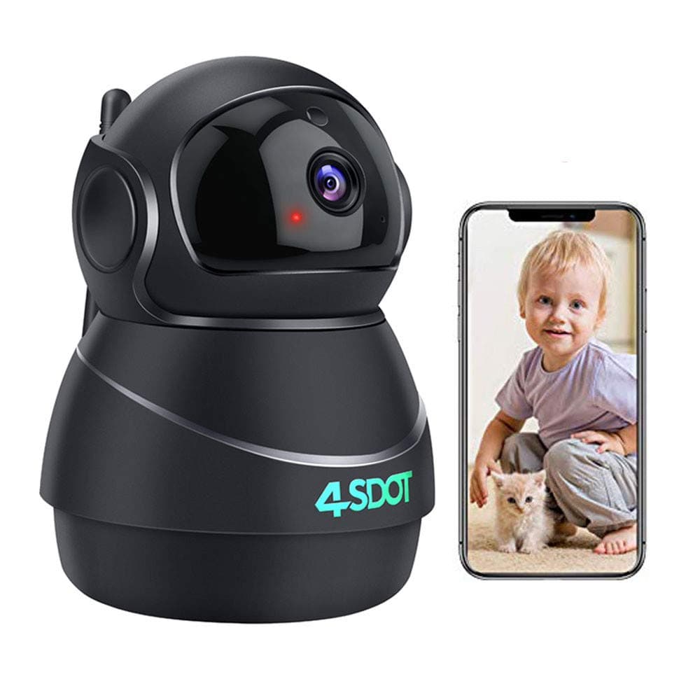 Venanoci Cam Indoor, 4SDOT 1080P WiFi IP Camera, 3D Panorama View PTZ Camera, 2 Way Audio, Night Vision, Motion Detection, Cloud Storage Baby Monitor Security Camera for Pet/Elderly with SD Card Slot