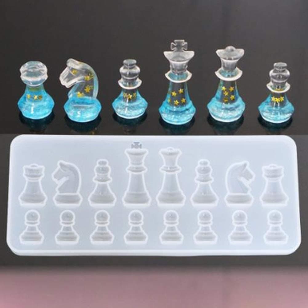 yunbox299 Silicone Mold,DIY Craft Trays, Chess Pieces Silicone Mold Jewelry Making Epoxy Mould DIY Handmade Crafting Tool