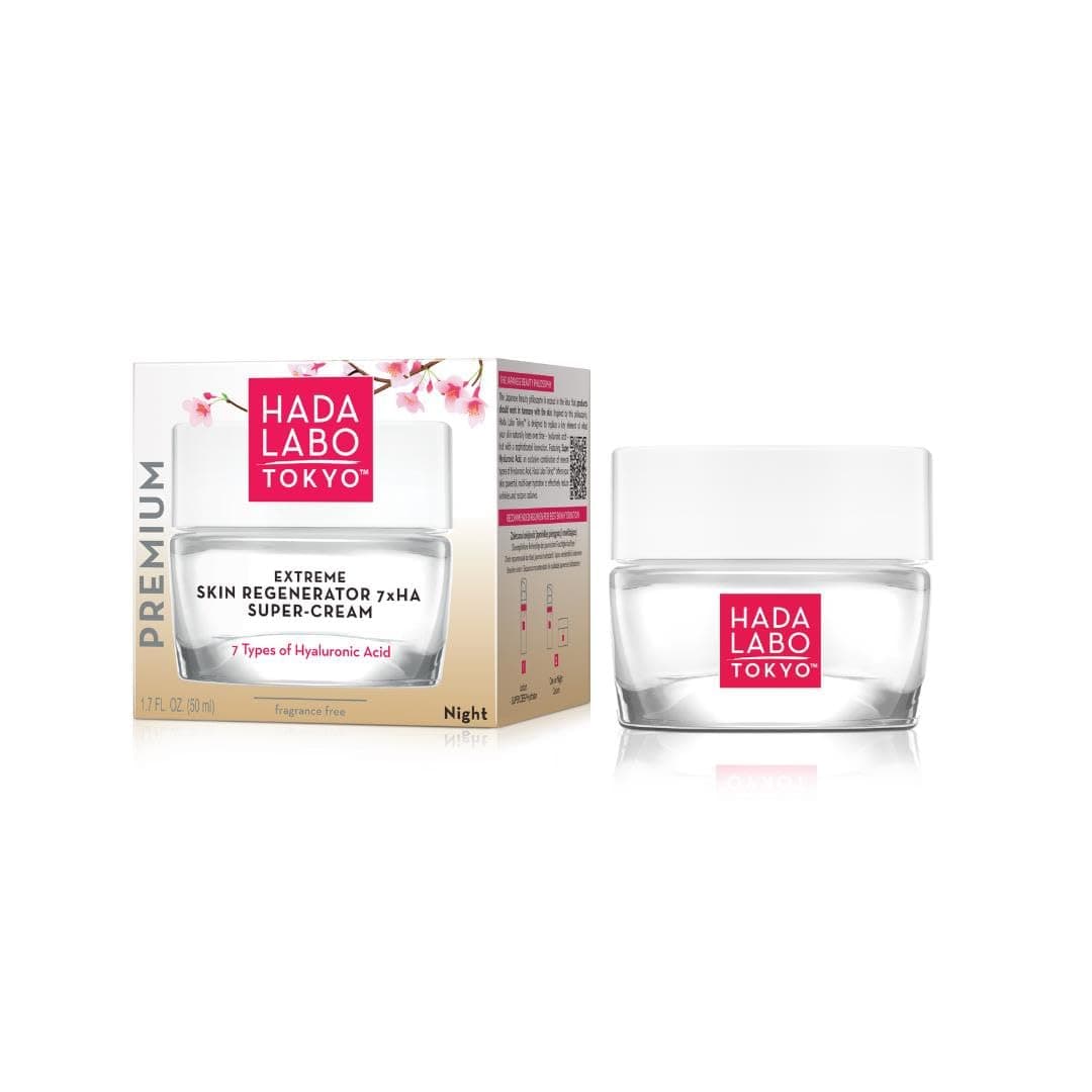 Hada Labo Tokyo - Premium Extreme Skin Regenerator Super Cream, Night Cream with 7 types of Hyaluronic Acid, 50 ml Jar (Pack of 1)