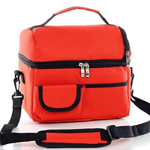 ReaLegend Lunch Bag Cooler Carry Bag Insulated Tote Large Capacity with Adjustable Shoulder Strap Allerbaby Bento Box Bag Travel Lunch Tote - Red