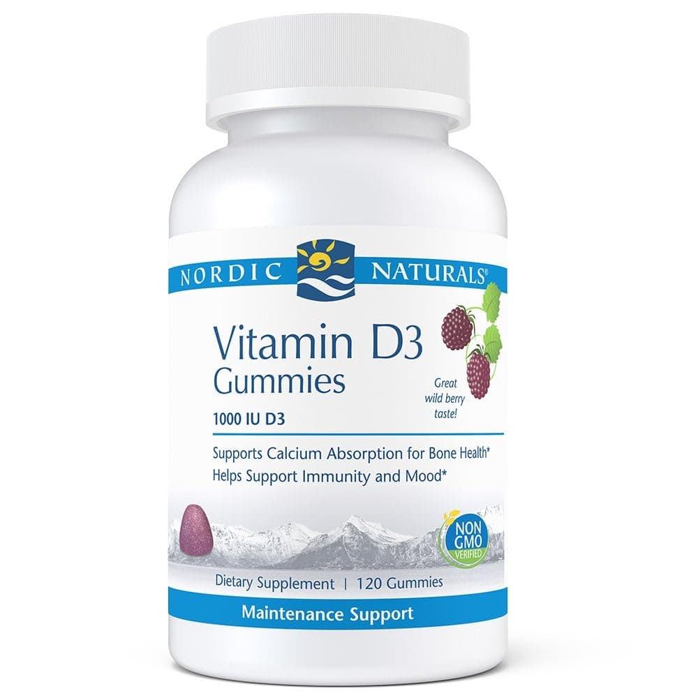 Nordic Naturals Pro Vitamin D3 Gummies, Wild Berry - 120 Gummies - 1000 IU Vitamin D3 - Great Taste - Healthy Bones, Mood & Immune System Function - Non-GMO - 120 Servings