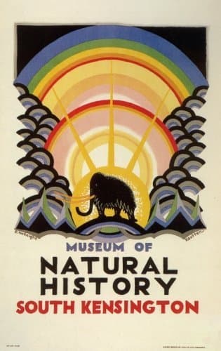 Museum of Natural History 1923 London Underground Vintage Poster