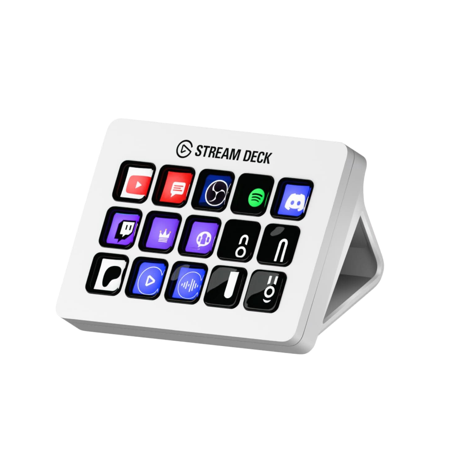 Stream Deck MK.2 White – Studio Controller, 15 macro keys, trigger actions in apps and software like OBS, Twitch, ​YouTube and more, works with Mac and PC
