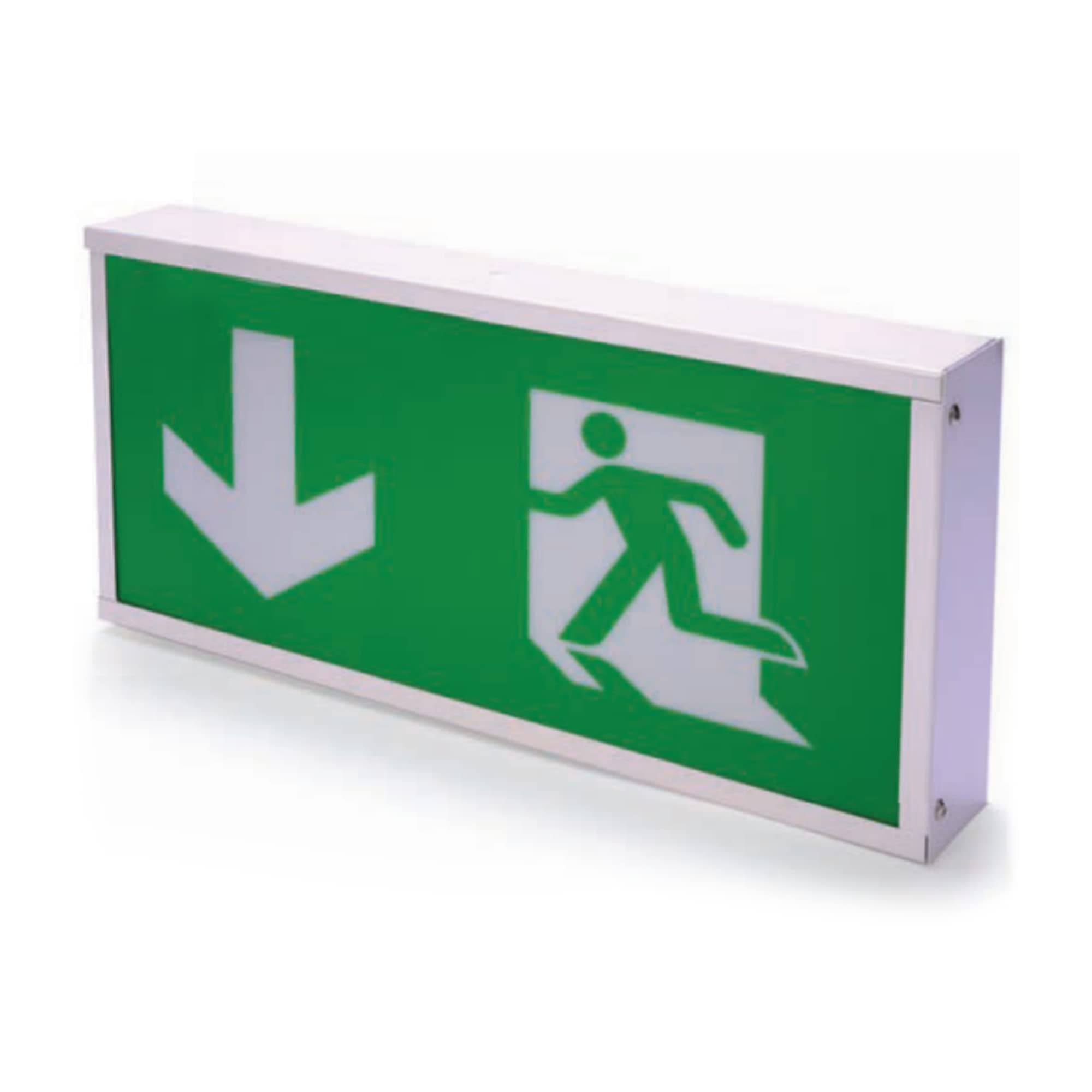 Hispec IP20 Universal Emergency Fire Exit Box Light Non or Maintained Arrow Up 8W