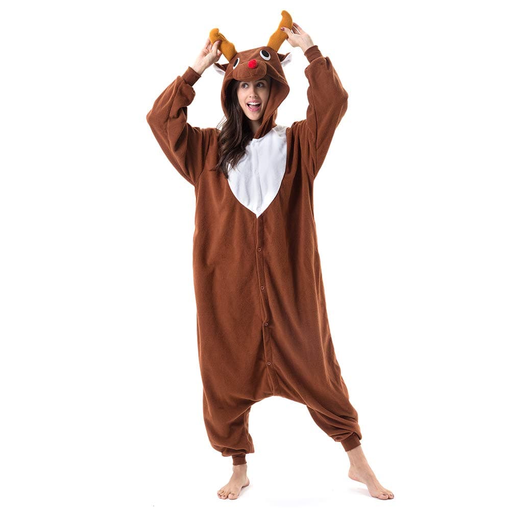 Unisex Adult Onesie One Piece Pajamas Cosplay Cartoon Costume Halloween Christmas Sleepwear Jumpsuit Homewear