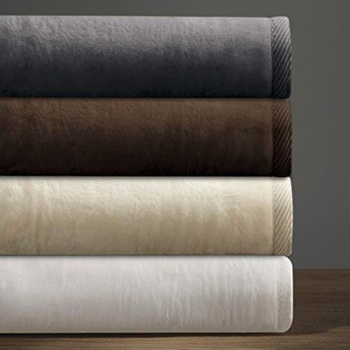 DownTown Company Granny Blanket - 100% Natural Egyptian Cotton Blanket with Pure Cashmere Softness, Imported from Portugal - Premium Throw Blanket for Bed, Sofa, or Couch – Twin Size, Grey Color