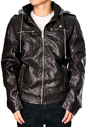 RNZ PREMIUM Designer Faux Leather Jacket M7 2XL, Brown