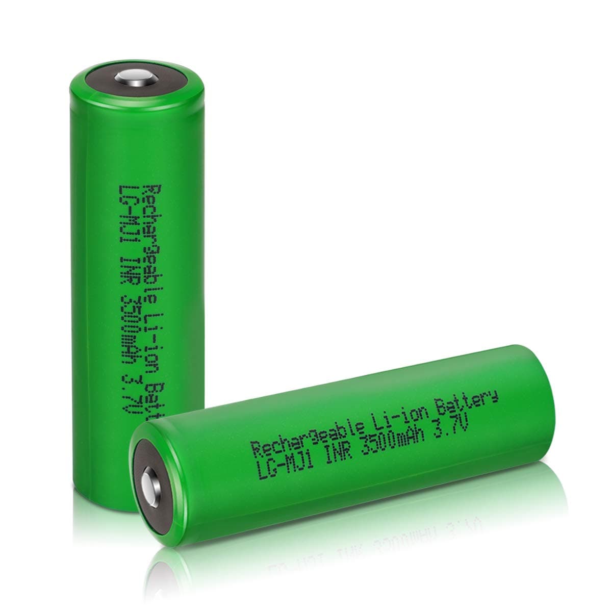 Veckuty 3.7 Volt Rechargeable Battery 3500mAh 10A 3.7v Lithium ion Battery Button Top Batteries for Fan Spotlight Flashlight (2pack)