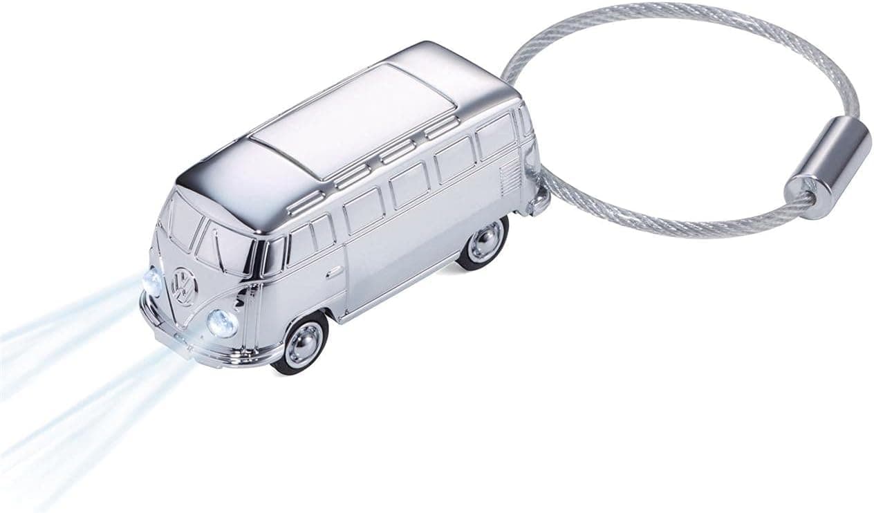 Light Bulli T1 1962 KR17-40/CH Key Ring with LED Light (White) Bulli (Motif: Volkswagen T1, 1962) Glossy Silver Official Licensed by Volkswagen Troika, silver, 6 cm, Keyring