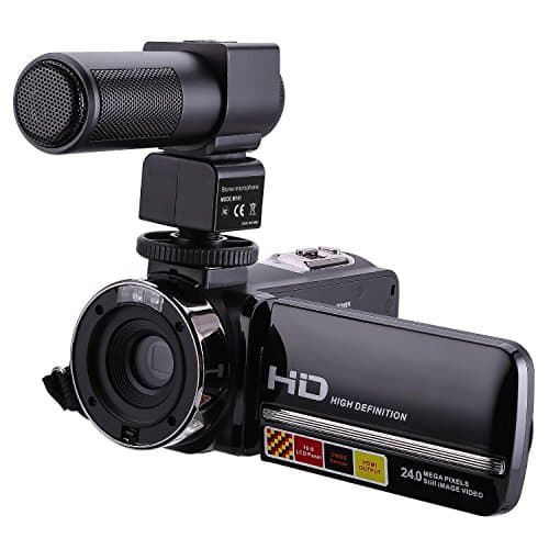 Powpro PP-HDV301M Night Vision Video Camera 1080P Full HD 3.0inch LCD Screen Digital Video Camcorder 16X Digital Active Zoom with Microphone