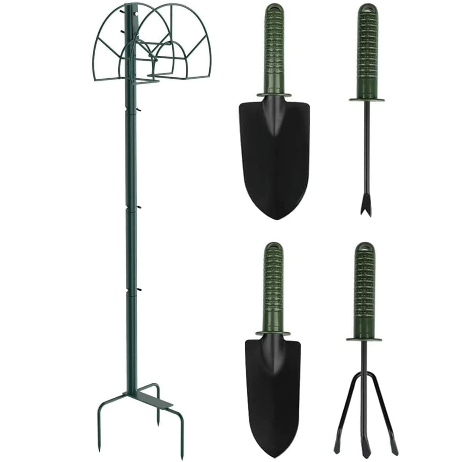 Garden Hose Holder Detachable Metal Water Hose Holder Hose Hanger Free Standing Garden Hose Storage Hose Stand for Outside Yard Lengthen Upgraded with Package of Gardening Tools