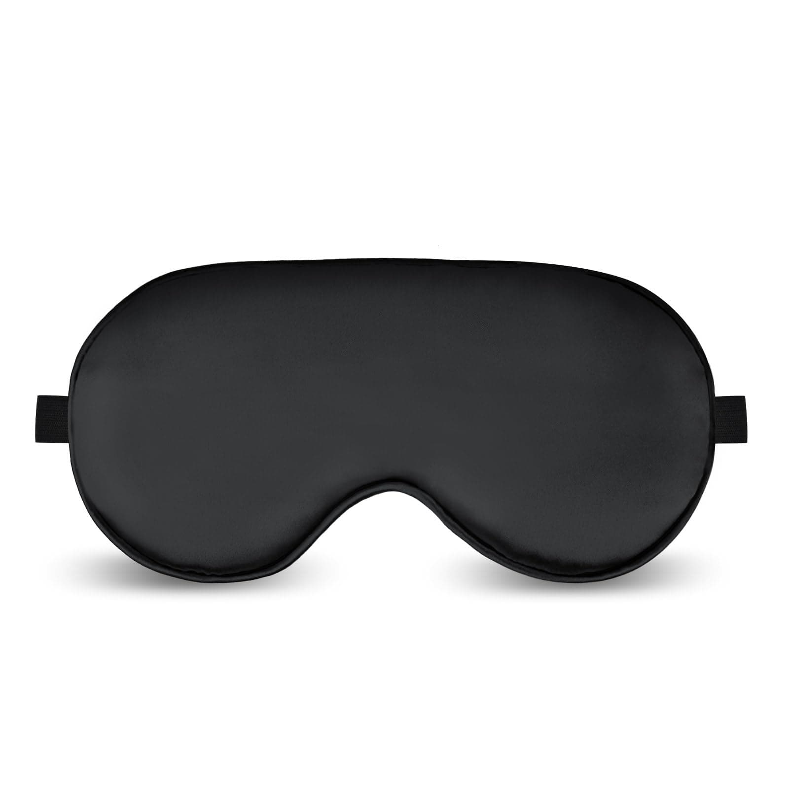 Sleep Mask Eye Mask Silk Sleeping Blindfold for Snoring Night Daytime Rest, Adjustable Shade Cover Block Out Light Blackout Elastic Soft Smooth Comfort Washable for Travel Yoga Nap (Black)