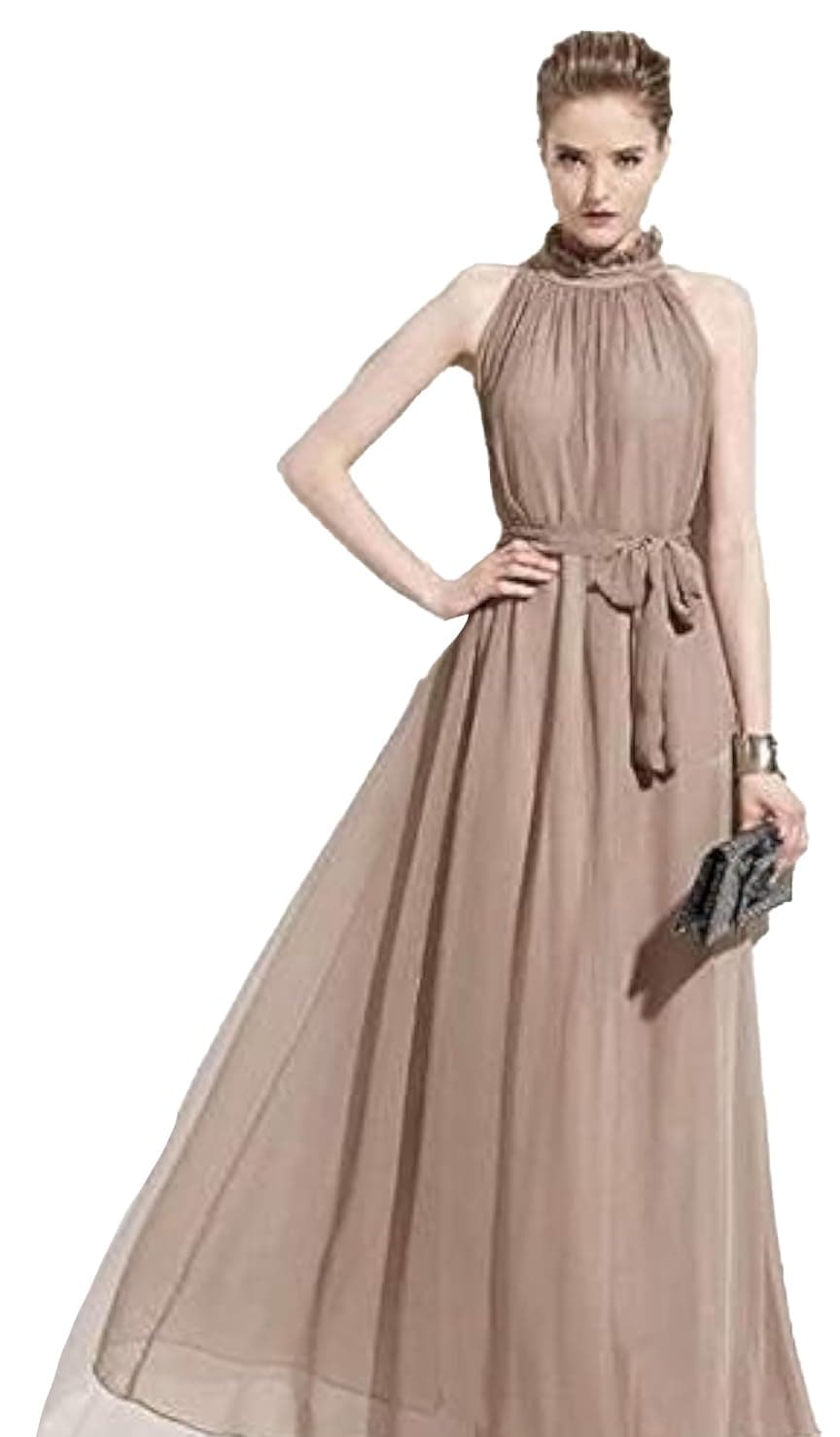 Brown Chiffon Special Occasion Dress For Women
