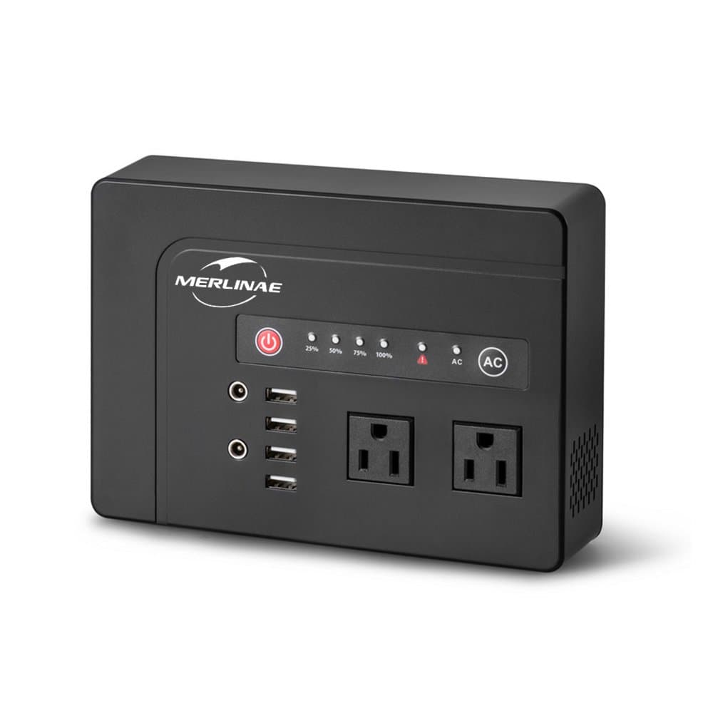 Merlinae Portable Power Bank 39600mAh Rechargeable Battery with 2-AC 200 W Outlets&DC & 4 USB for All Smart phones/Laptop/Game Console/Digital Camera/Projector/Drone/Car Jump starter and other Vehicle appliances/camping power supplier