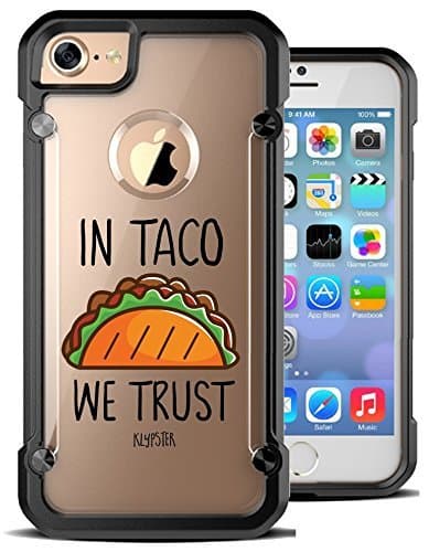 iPhone 6 Plus Case / iPhone 6S Plus 5.5 Inch Case In Taco We Trust Funny Taco Meme Mexican Food Hybrid Transparent Designer Case Cover. Fits iPhone 6 Plus / iPhone 6S Plus (5.5) [ KlypsterMax ]