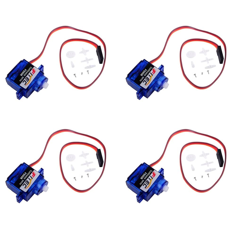FS90R Continuous Rotation Micro RC Servo 360 Motor Analog 6V for Arduino Microbit (Pack of 4)