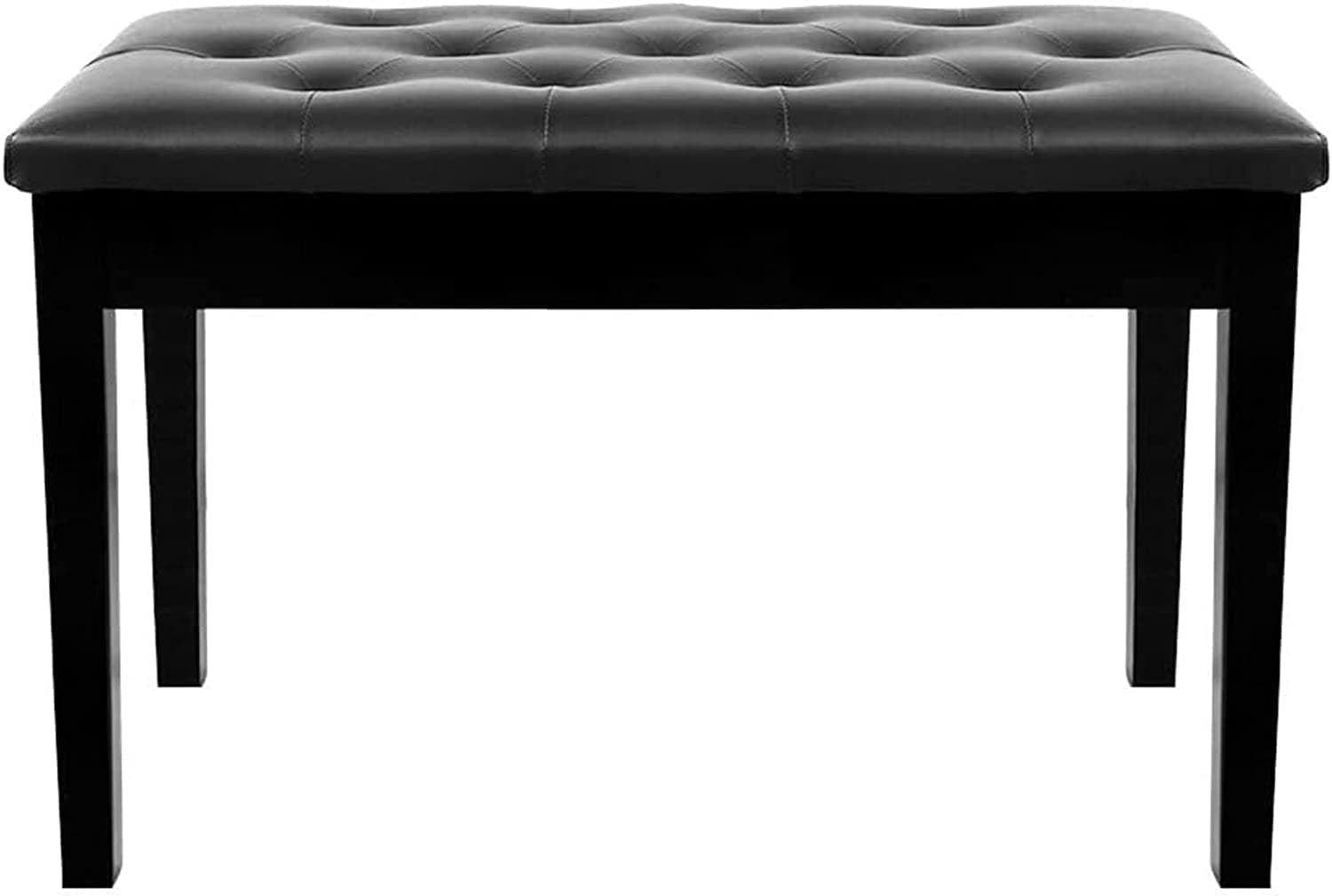 Piano Bench with Storage Compartment, White Leather, 72cm x 32cm x 46cm, Comfortable Tufted Cushion, Ideal for Grand Pianos and Keyboards(Double Piano Stool whith Storage Black)