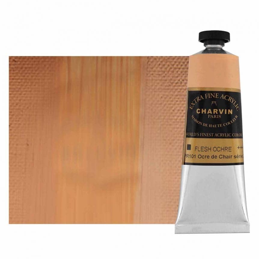 Extra Fine Professional Acrylic Paint - Flesh Ochre, 60ml Tube, Triple-Milled, Lightfast Pigments, Open Stock Artist Acrylic Paints in Nature-Inspired Hues