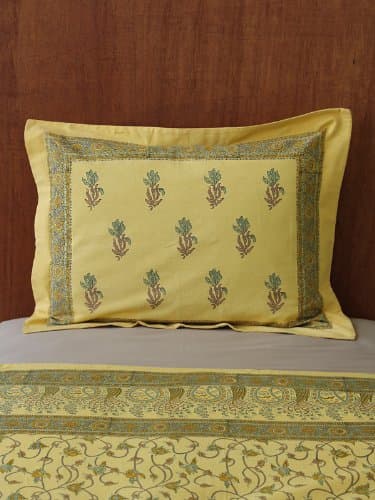 Waltz of the Vines (CP) ~ Yellow Floral Summer Beach Pillow Sham 27" x 21"