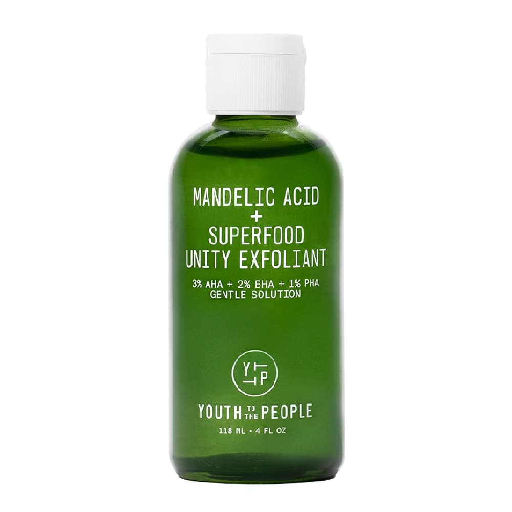 Youth To The People Mandelic Acid + Superfood Unity Exfoliant - Face Exfoliator, Gentle Solution with BHA Salicylic Acid, AHA, PHA - Vegan Facial Toner to Clear Pores + Smooth Texture (4oz)