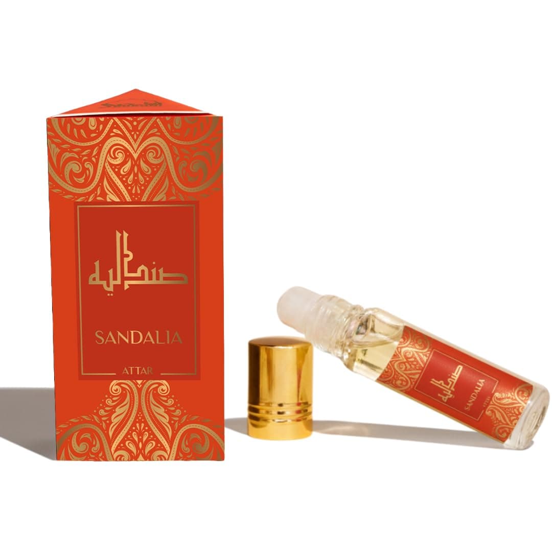 Dukhni's Real Chandan Attar Oil | 6ml Sandalia perfume oils for men and women | 100% pure ittar roll-on perfume, chandan, sandal, sandalwood oil | Eid, Ramadan Gifts, Non-Alcoholic & Vegan Islamic Fragrances