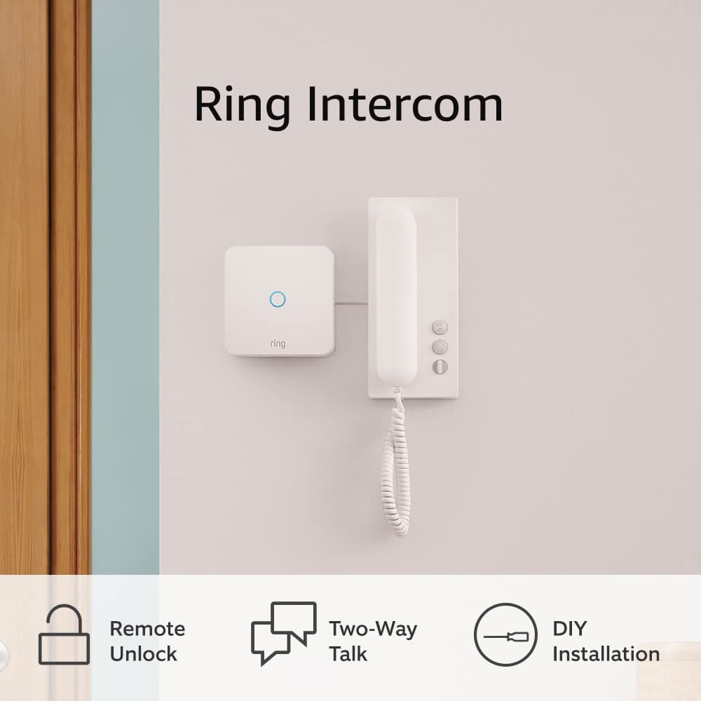 Ring Intercom + additional Quick Release Battery Pack + Charging Station by Amazon | Intercom upgrade, Two-Way Talk, Remote Unlock, Auto-Verify, DIY installation (compatible intercom required)
