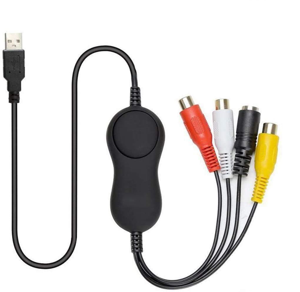 GLR Video Capture Card Converts,Digital File Converter Express USB 2.0 to Video Grabber Audio transfer VHS,Hi8,Compatible with Windows 10, 8.1, 8, and 7/Mac