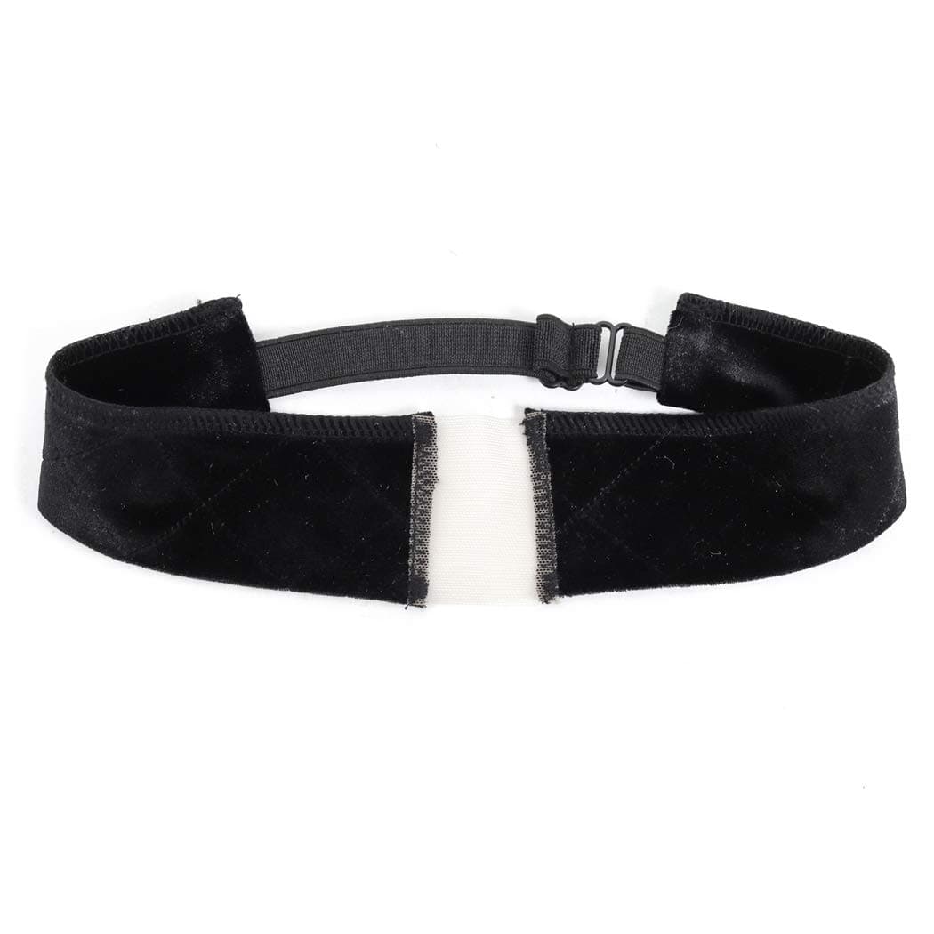 Adjustable Buckle New Lace Grip Wig Headband Velvet No-Slip Comfort Wig Band Grip For Frontal And Lace Wigs(Black)