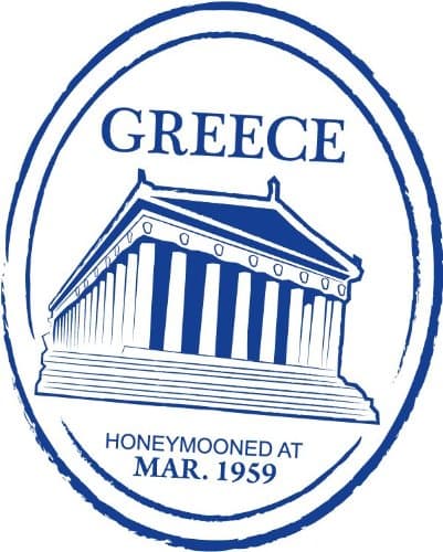 Greece Passport Travel Retro Adventure Stamp Car Bumper Sticker Decal 4" x 5"
