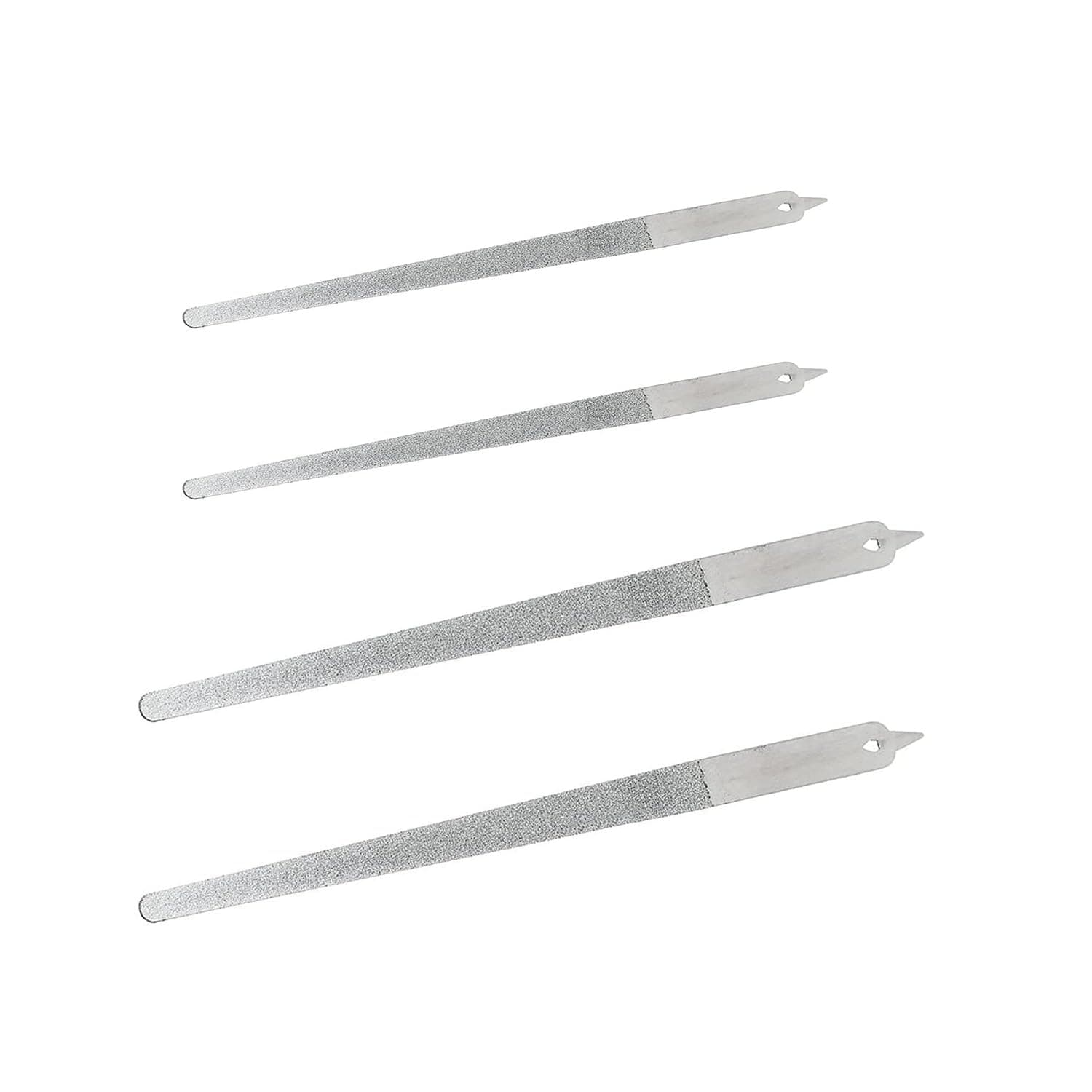 4PC 8 Diamond Dust Nail File - Stainless Steel Nail Dresser - 2PC 9 INCH & 2PC 6INCH