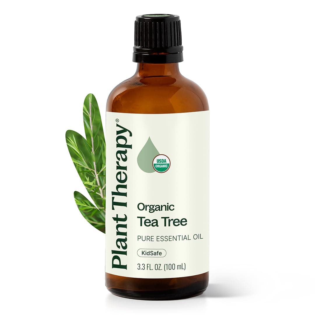 Plant Therapy Organic Tea Tree Oil (Melaleuca) 100% Pure, USDA Certified Organic, Undiluted, Natural Aromatherapy, Therapeutic Grade 100 mL (3.3 oz)