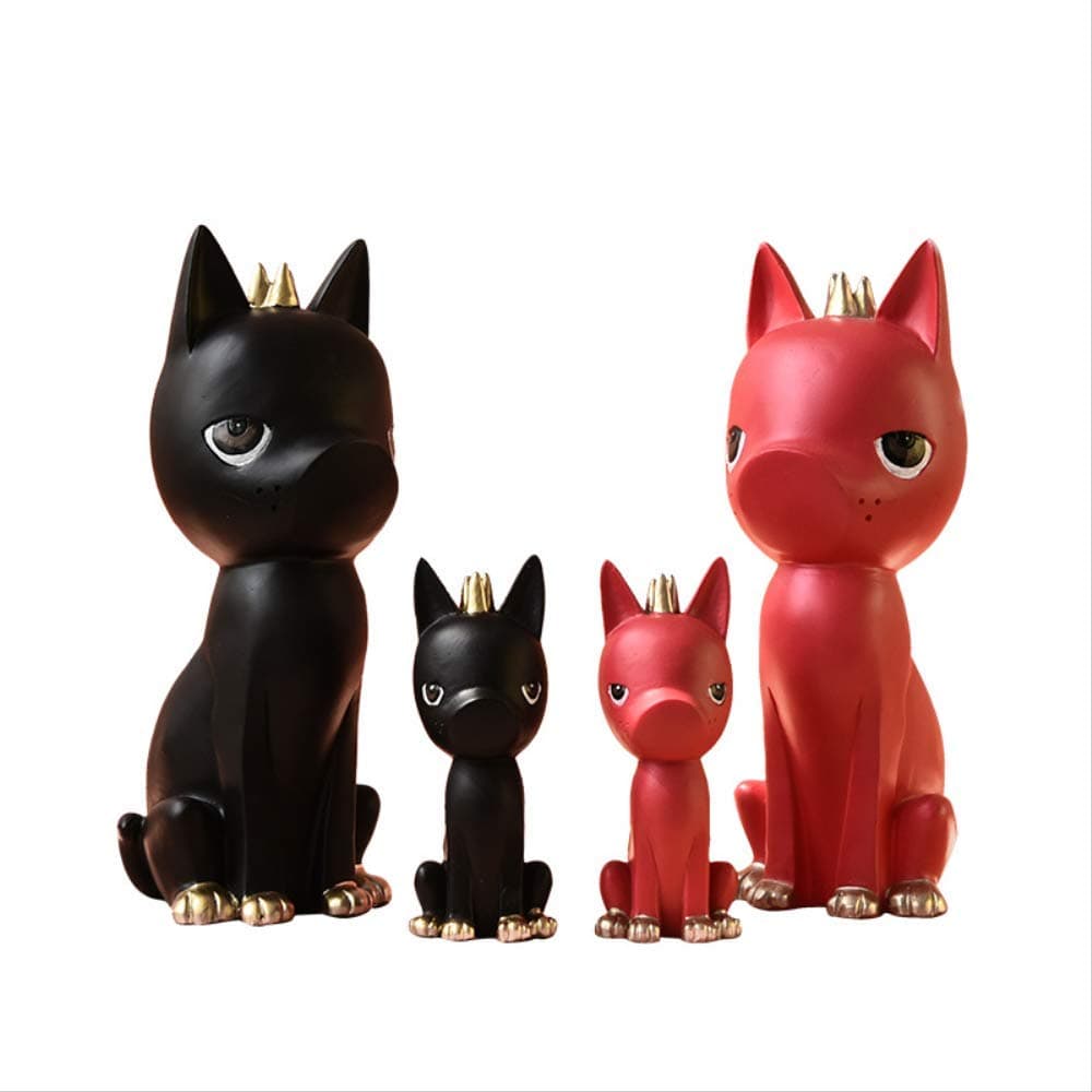 ZGPTX Figurines Ornaments Figurines Decor Creative Home Living Room Porch Wangcai Animal Soft Decoration Samurai Dog Ornaments Feng Shui Furnishings