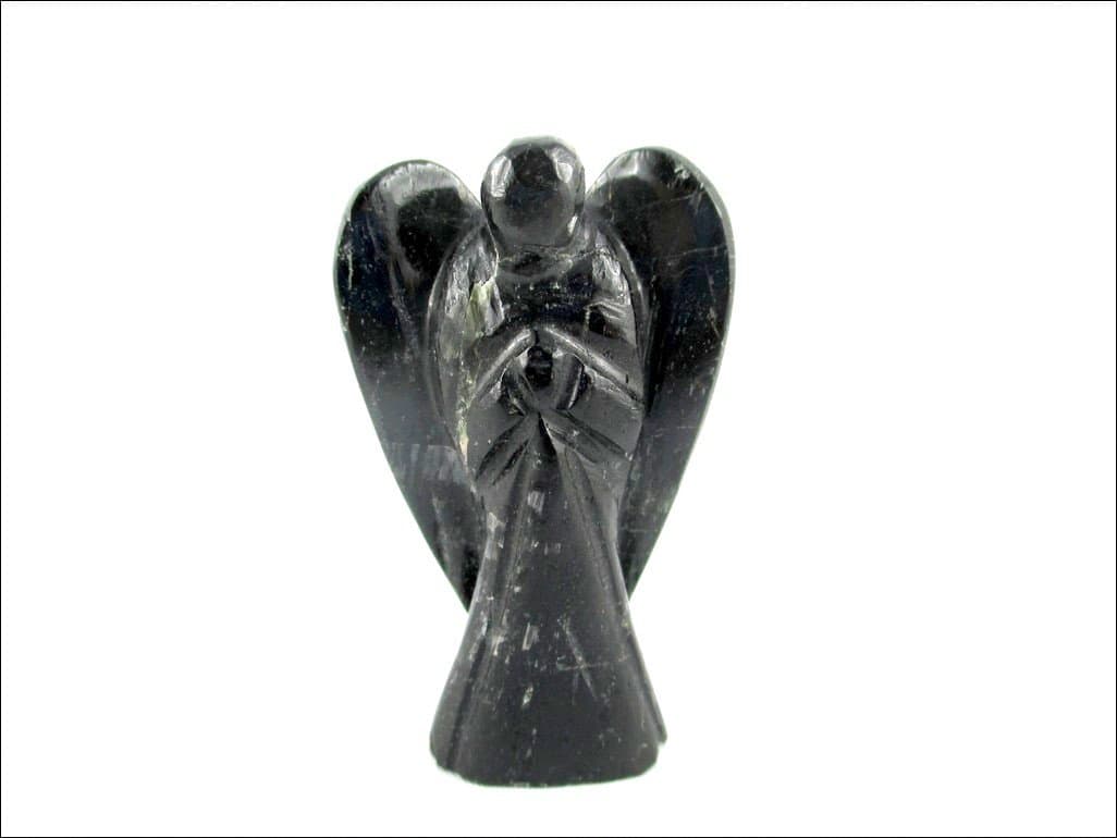 Jet Black Tourmaline 2" Angel Gemstone Divine Spiritual Archangel Suruel Raphael Raguel Michael Gabriel Remiel Uriel