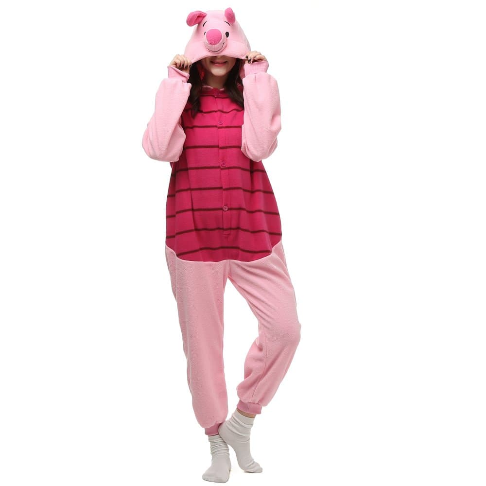 Piglet Onesie Adult. Pig Costume Kigurumi Pajama for Women and Teens