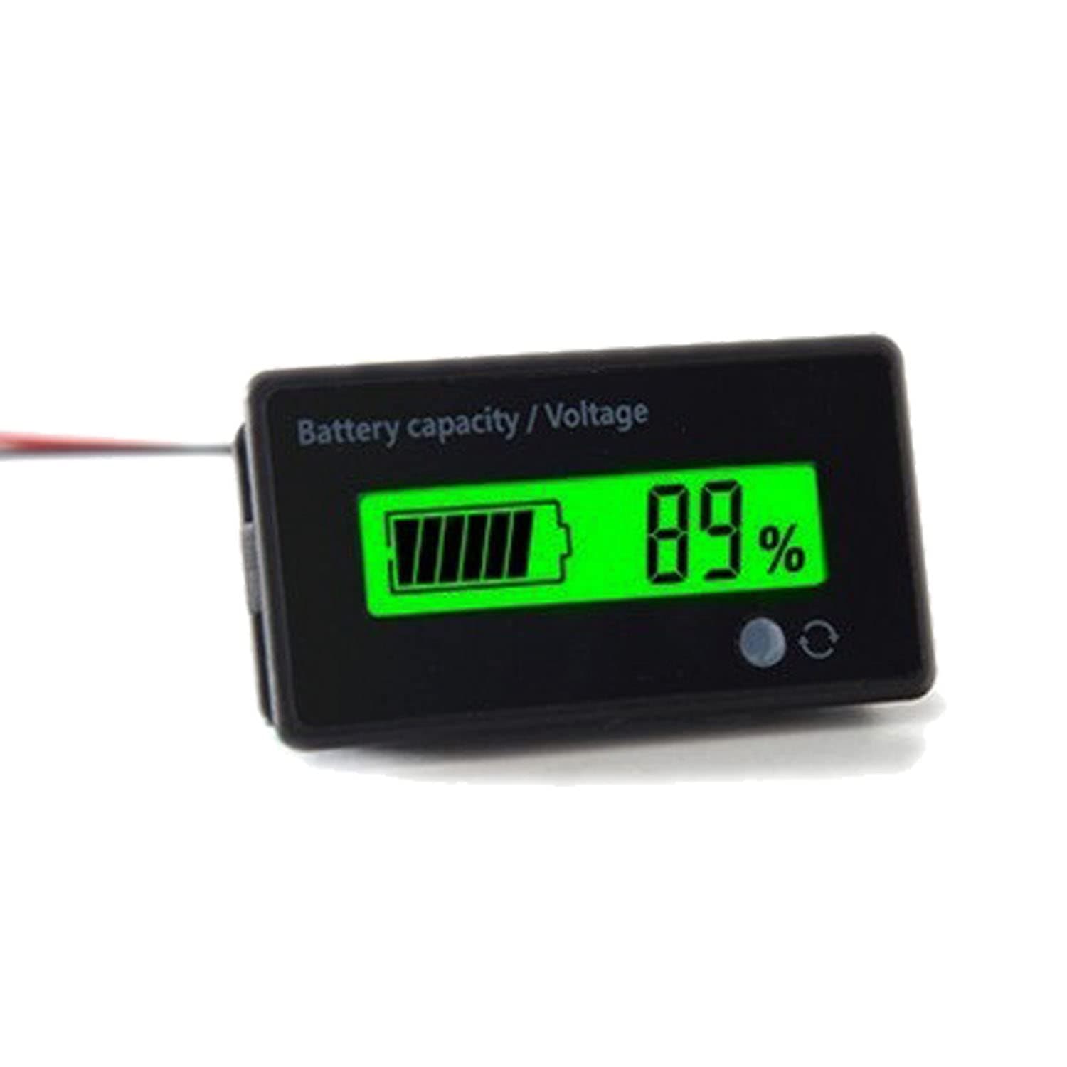 12V-48V Battery Meter, Voltage Indicator, Lead-Acid & Lithium Ion Battery Monitor, for Motorcycle, Car, Truck, Vehicle, Marine, Boat, Golf Cart, Club Car, Forklift