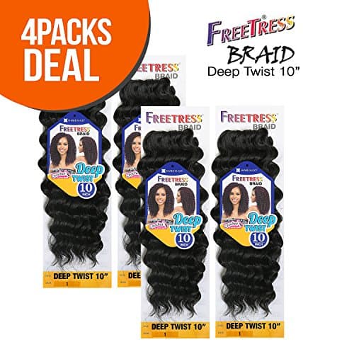 MULTI-PACK DEALS! FreeTress Synthetic Hair Crochet Braids Deep Twist 10" (4-PACK, 4)