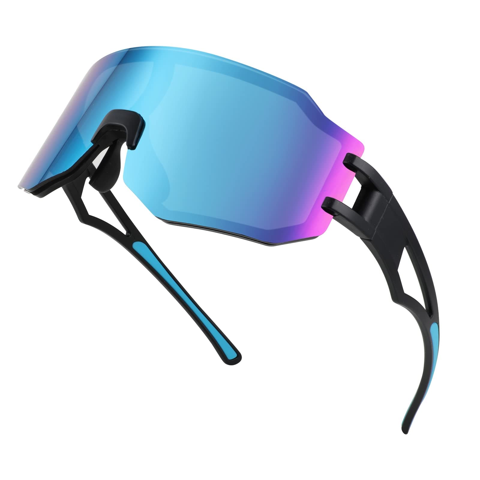 Sports Cycling Glasses Men Fashion Mirrored Bicycle Sunglasses One Piece Rimless Lens B2867