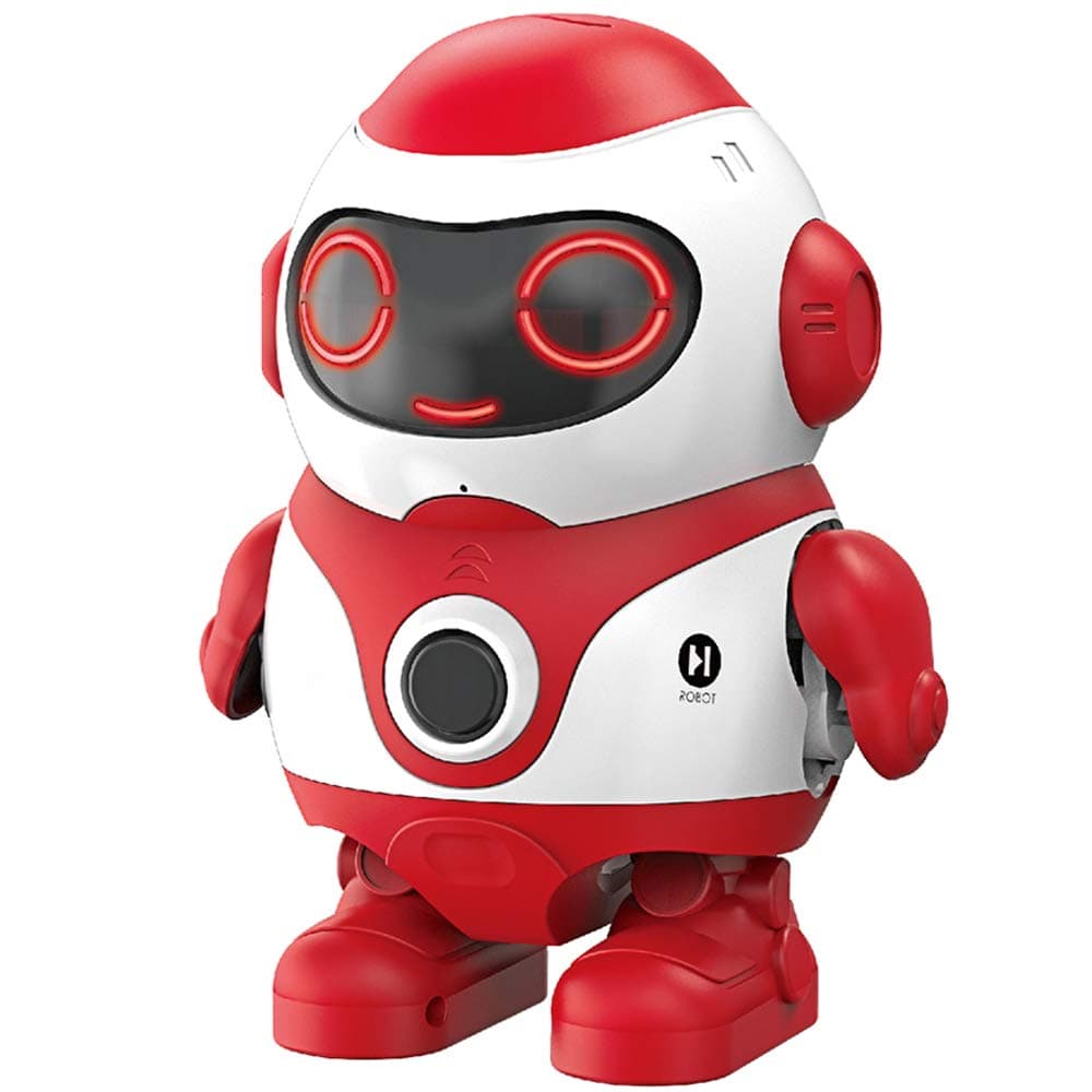 Lezo Robots Toys Gifts for 3+ Years Old Kids RC Robot Toys Programmable Smart Sensing Music Robot Toys Birthday Gifts Presents Indoor Toys for Kids - Male Voice White