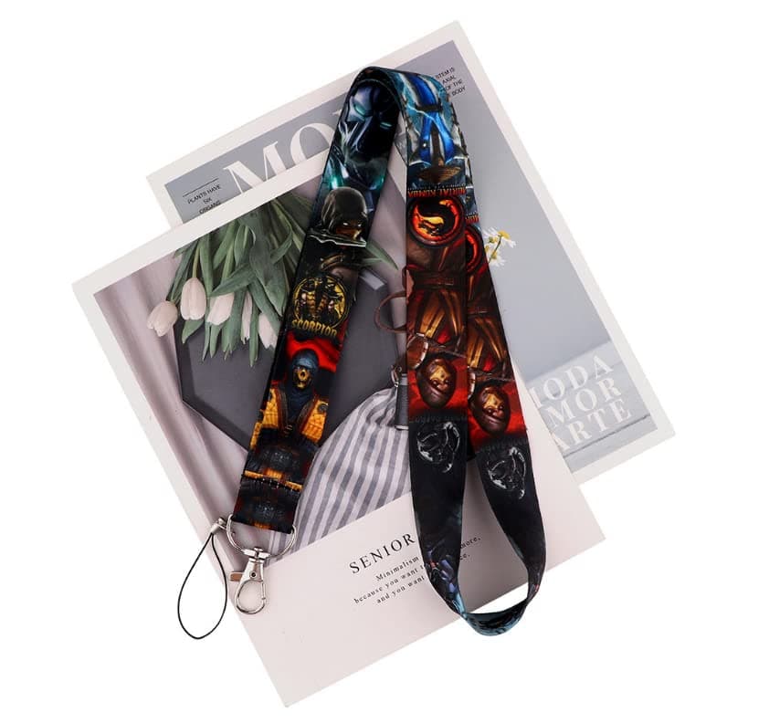 Mortal Kombat Lanyard Keychain Scorpion Subzero Anime Card Badge Holder Lanyard with Card Holder Identity Badge Holder Strap Lanyard for car Keys