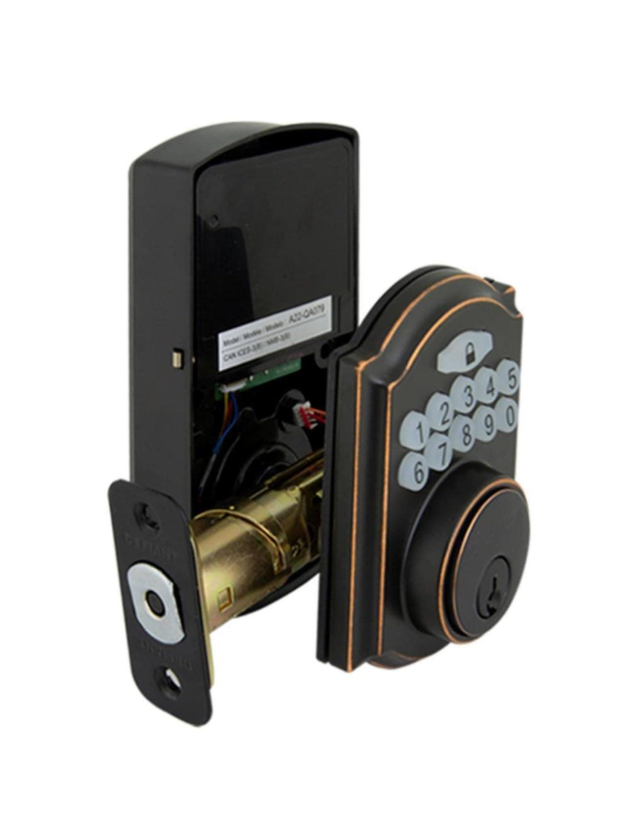Electronic Deadbolt Defiant Door Lock Aged Bronze