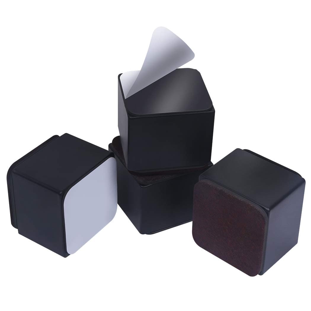 Ezprotekt 2 Inch Bed Riser - Solid Steel Self Adhesive Furniture Riser or Bed Lift, Creates an Additional 2 Inches of Height for Table, Chair, Desk or Sofa (4Pack,2 Inch Black)