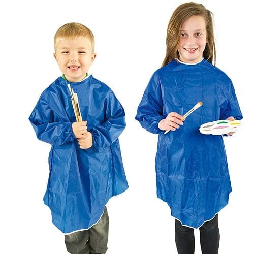 Baker Ross EV790Z Long Sleeved Apron - Pack of 1, LARGE Wipe Clean Coveralls for Kids Age 9 to 11 For Arts and Crafts Activities or Painting for Boys and Girls